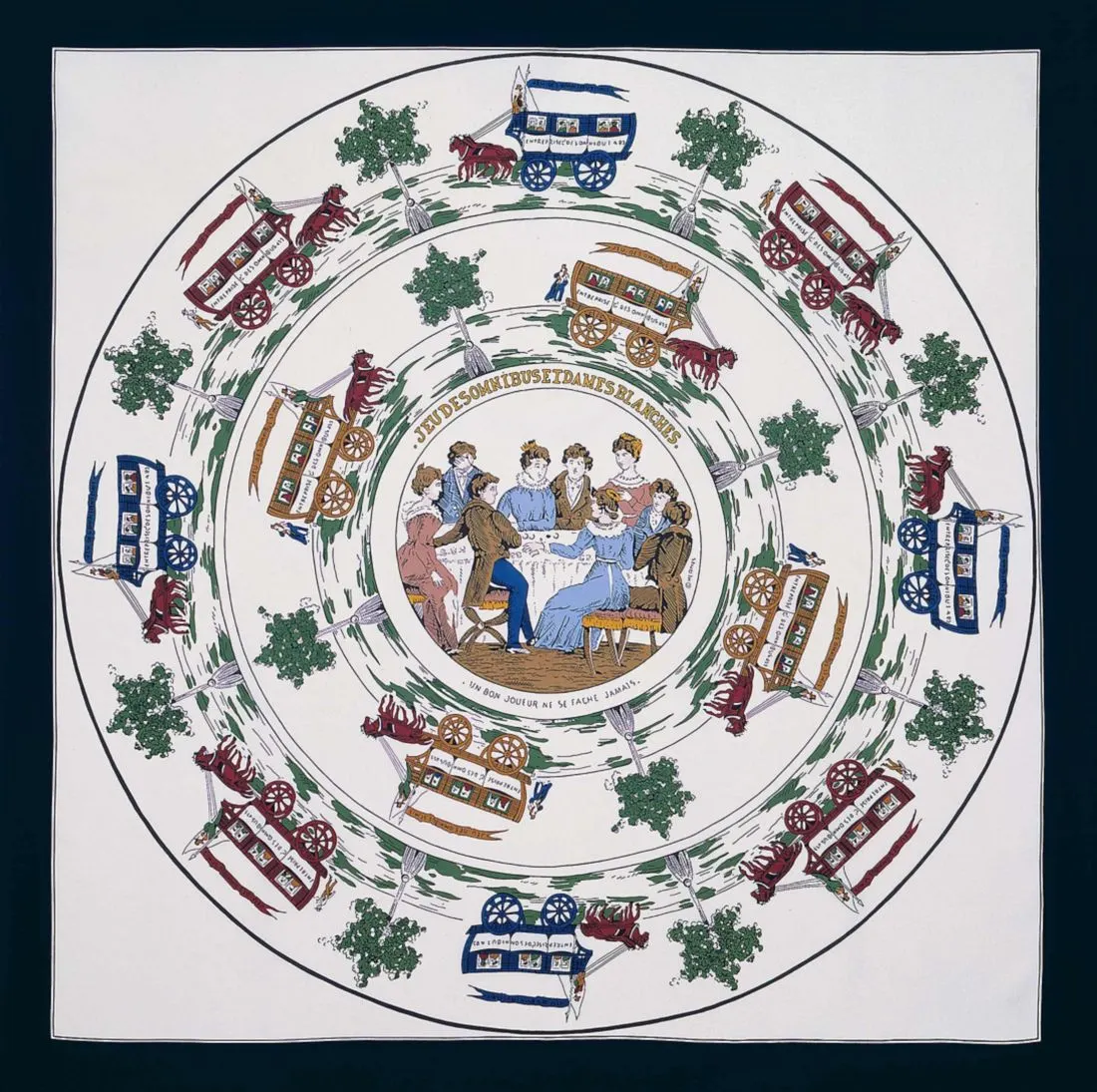 The Jeu des omnibus silk scarf