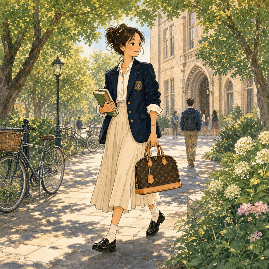 Cartoon Going to School