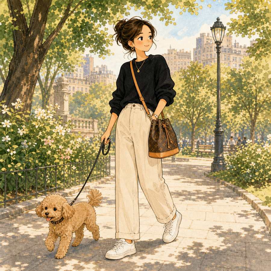 Cartoon Walking the Dog
